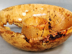 Original Handmade Wooden Bowl / Maple Burl Wood